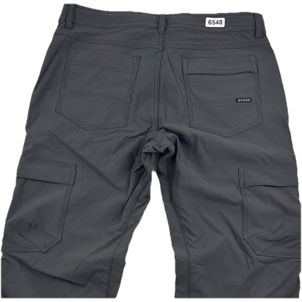 prAna Stretch Zion Cargo Pants Men 33x32 Relaxed Charcoal Gray Hiking Snap Hem